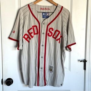 Vintage Starter Boston Red Sox Pinstripe Jersey Size Large